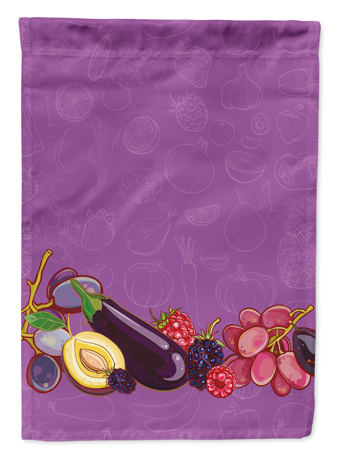 Fruits and Vegetables in Purple Garden Flag Mailbox Decorative Yard Banner Outside Patio Artwork for Flower Beds, Garden Size, Multicolor