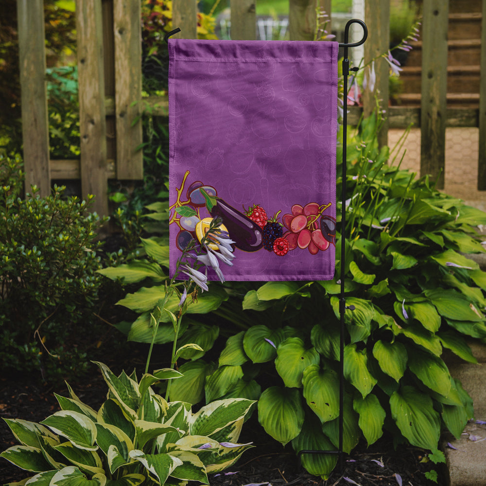 Fruits and Vegetables in Purple Garden Flag Mailbox Decorative Yard Banner Outside Patio Artwork for Flower Beds, Garden Size, Multicolor