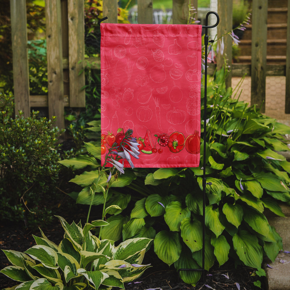 Fruits and Vegetables in Red Garden Flag Mailbox Decorative Yard Banner Outside Patio Artwork for Flower Beds, Garden Size, Multicolor