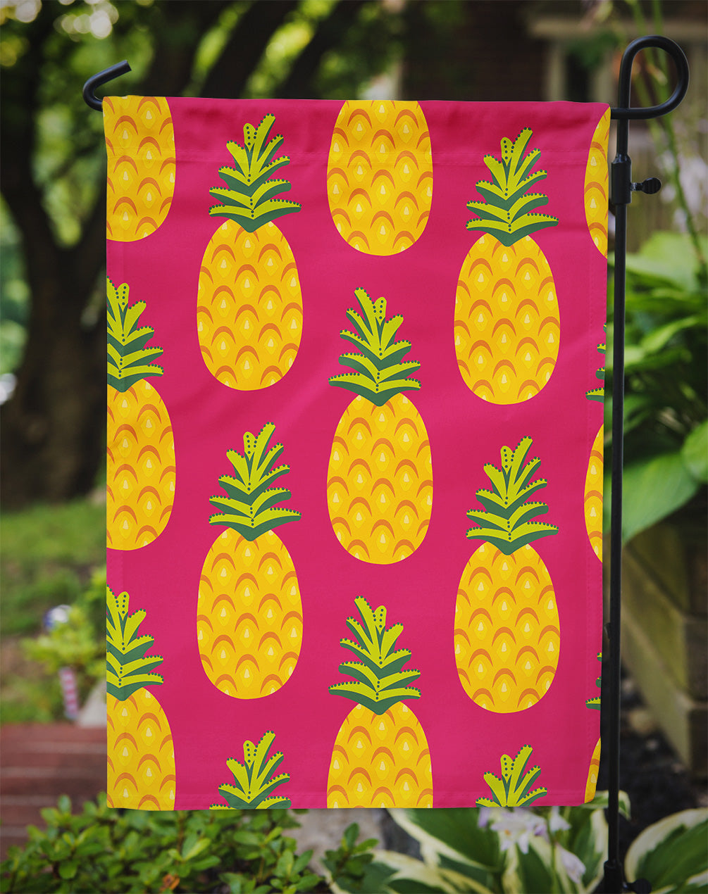 Pineapples on Pink Garden Flag Mailbox Decorative Yard Banner Outside Patio Artwork for Flower Beds, Garden Size, Multicolor