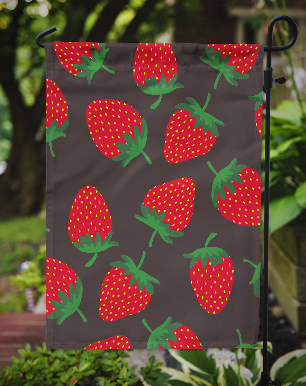 Strawberries on Gray Garden Flag Mailbox Decorative Yard Banner Outside Patio Artwork for Flower Beds, Garden Size, Multicolor