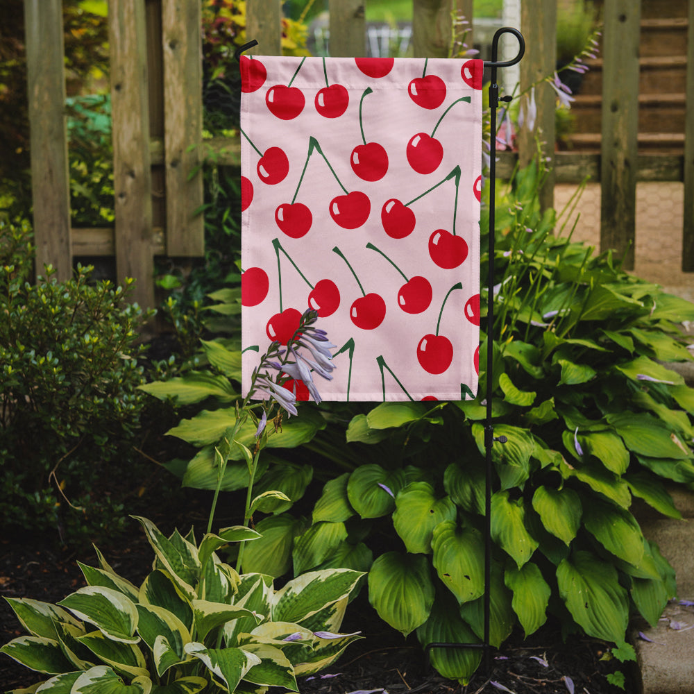 Cherries on Pink Garden Flag Mailbox Decorative Yard Banner Outside Patio Artwork for Flower Beds, Garden Size, Multicolor