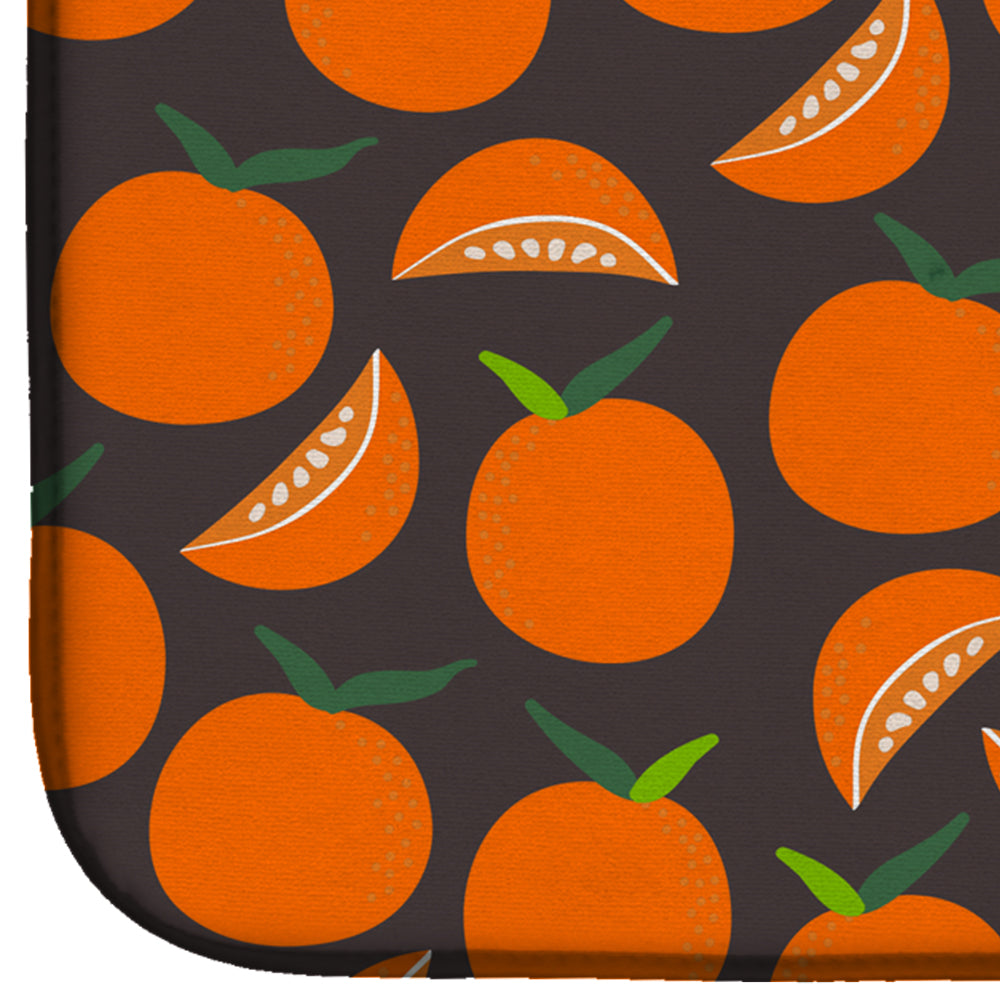 Oranges on Gray Dish Drying Mat Absorbent Dish Drying Mat Pad for Kitchen Counter Dish Drainer Mat for Countertop, 14 x 21", Multicolor