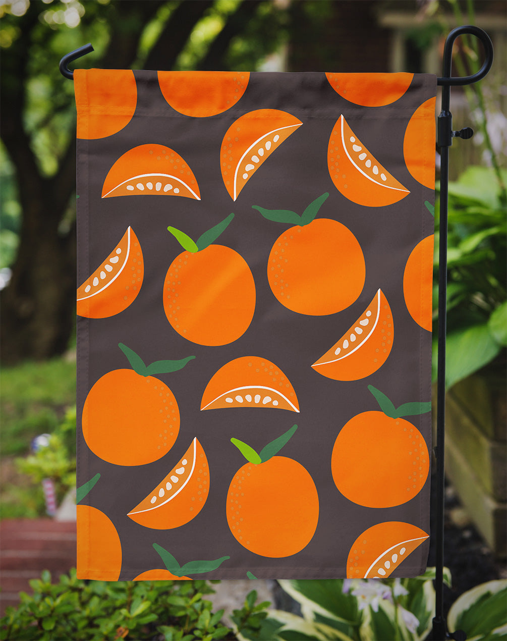 Oranges on Gray Garden Flag Mailbox Decorative Yard Banner Outside Patio Artwork for Flower Beds, Garden Size, Multicolor