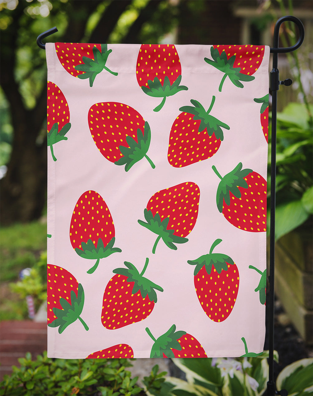 Strawberries on Pink Garden Flag Mailbox Decorative Yard Banner Outside Patio Artwork for Flower Beds, Garden Size, Multicolor