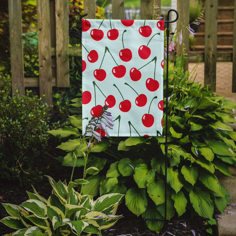 Cherries on Blue Garden Flag Mailbox Decorative Yard Banner Outside Patio Artwork for Flower Beds, Garden Size, Multicolor
