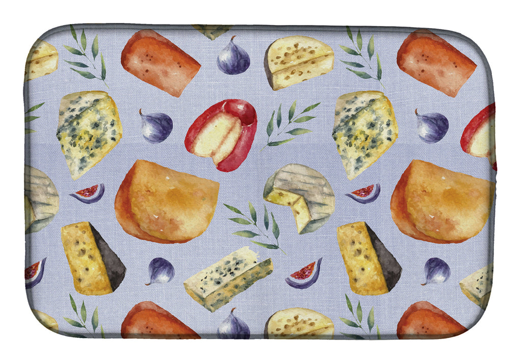 Assortment of Cheeses Dish Drying Mat Absorbent Dish Drying Mat Pad for Kitchen Counter Dish Drainer Mat for Countertop, 14 x 21", Multicolor