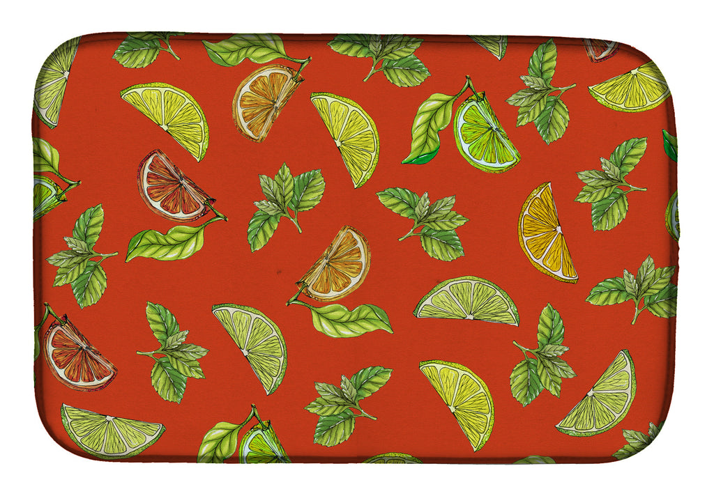 Lemons, Limes and Oranges Dish Drying Mat Absorbent Dish Drying Mat Pad for Kitchen Counter Dish Drainer Mat for Countertop, 14 x 21", Multicolor