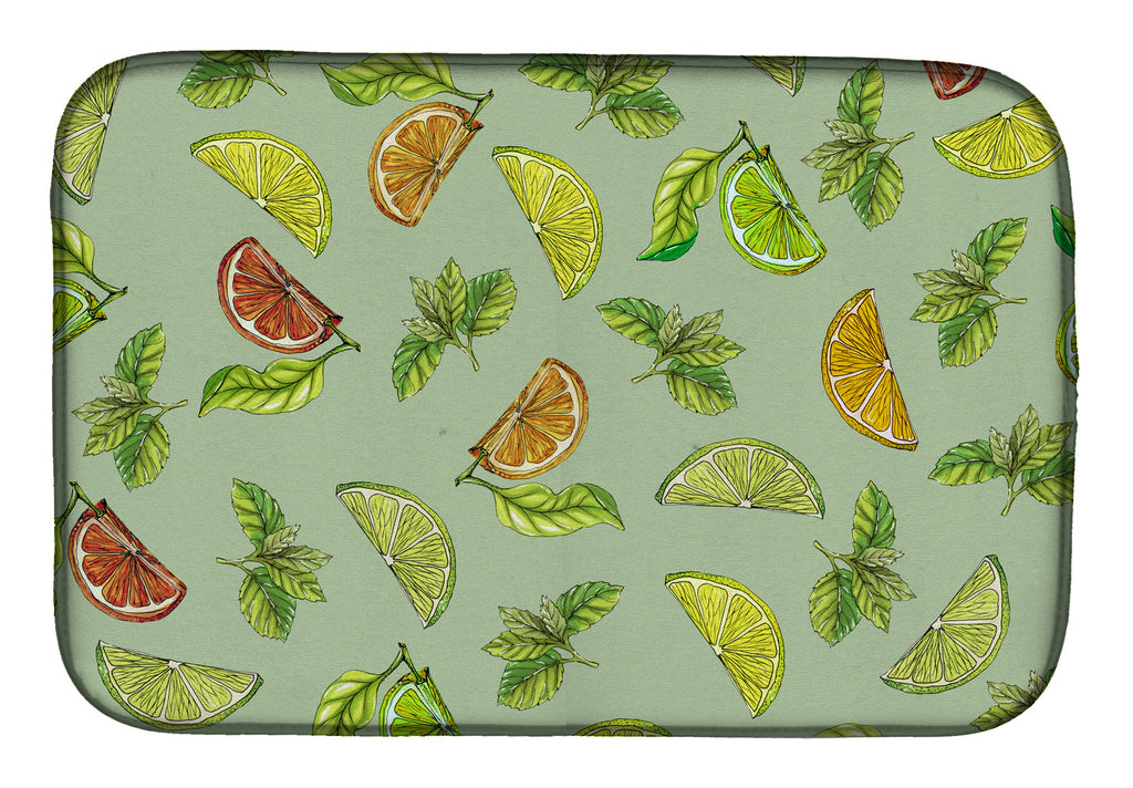 Lemons, Limes and Oranges Dish Drying Mat Absorbent Dish Drying Mat Pad for Kitchen Counter Dish Drainer Mat for Countertop, 14 x 21", Multicolor