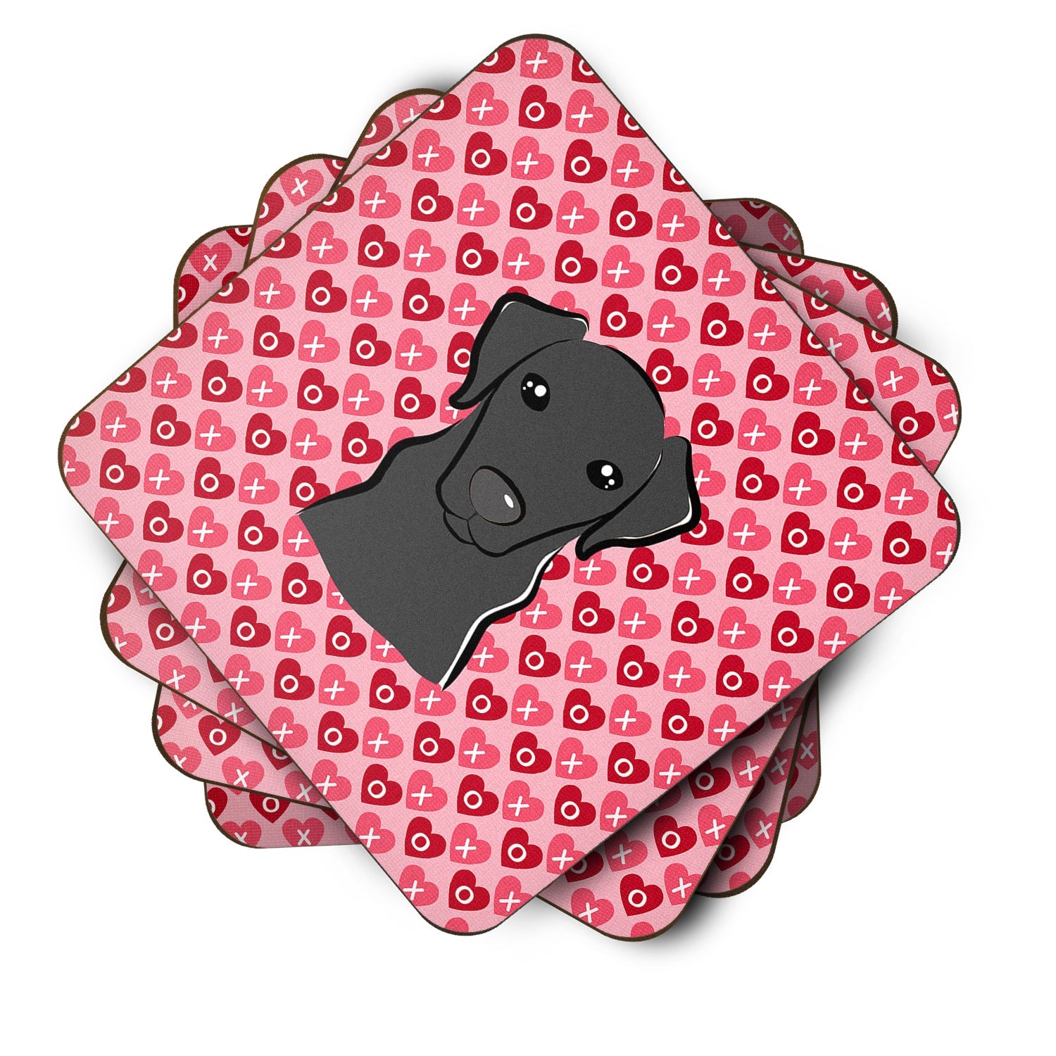 Black Labrador Hearts Foam Coaster BB5305FC