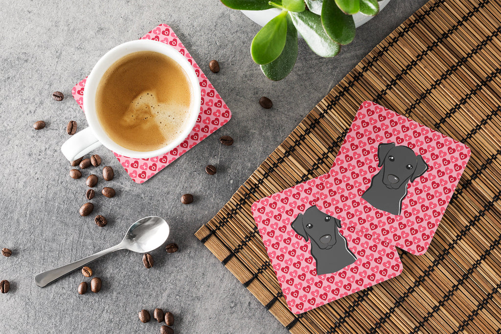 Black Labrador Hearts Foam Coaster BB5305FC