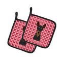Min Pin Hearts Pot Holders - Set of 2 - Heat-Resistant Kitchen Essentials BB5310PTHD
