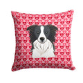 Border Collie Hearts Throw Pillow - 14x14 Decorative Pillow – Art for Your Home & Patio BB5311PW1414