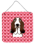 Basset Hound Hearts Wall or Door Hanging Prints BB5313DS66