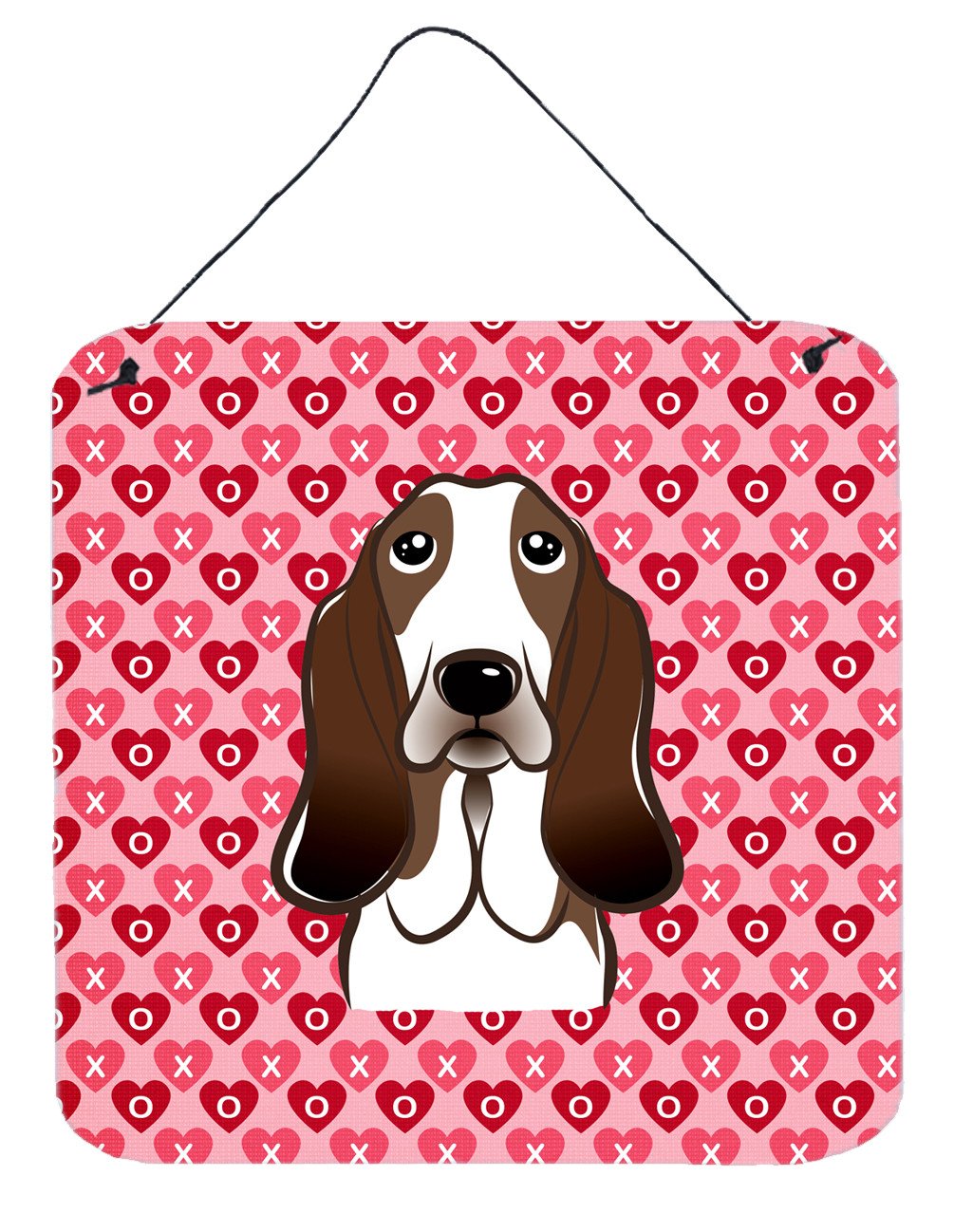 Basset Hound Hearts Wall or Door Hanging Prints BB5313DS66