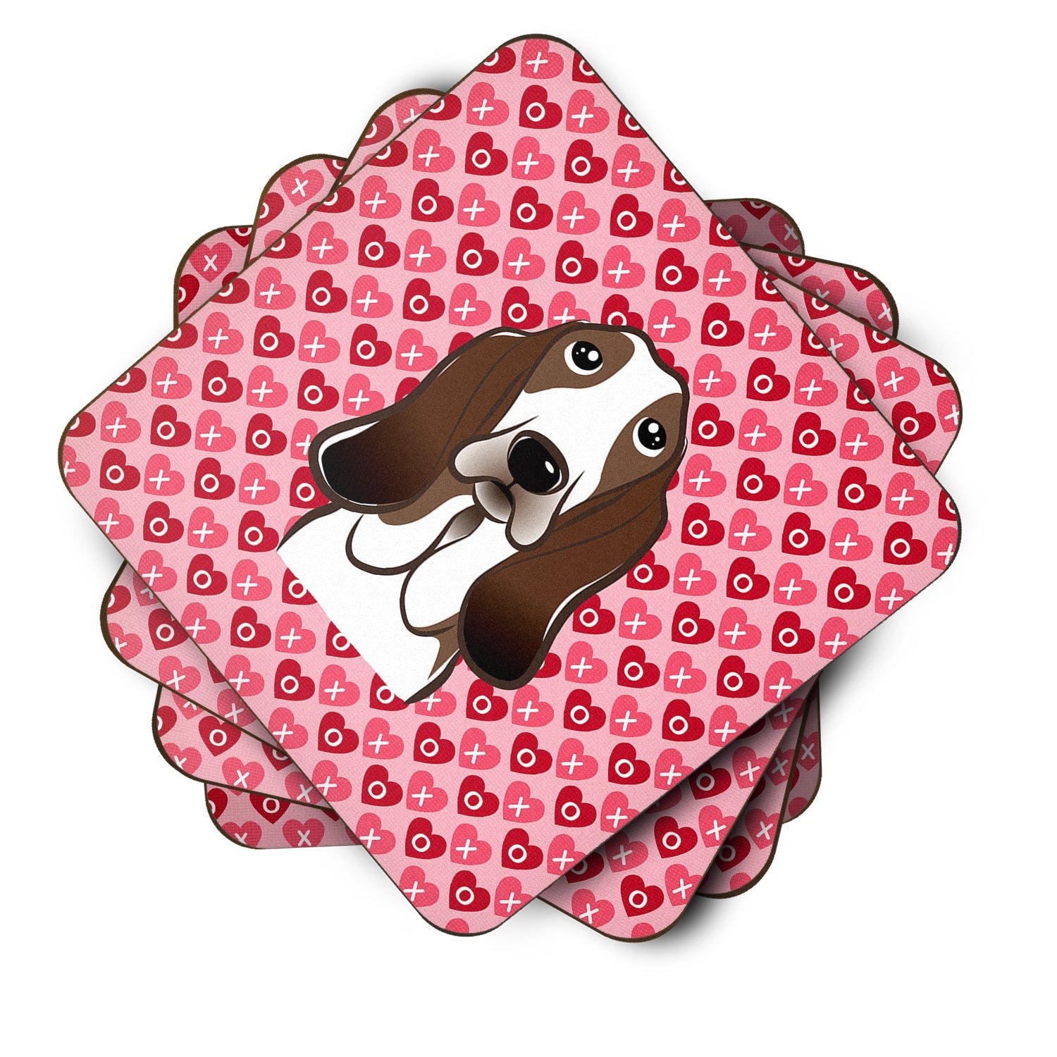 Basset Hound Hearts Foam Coaster  BB5313FC