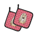 Afghan Hound Hearts Pot Holders - Set of 2 - Heat-Resistant Kitchen Essentials BB5314PTHD