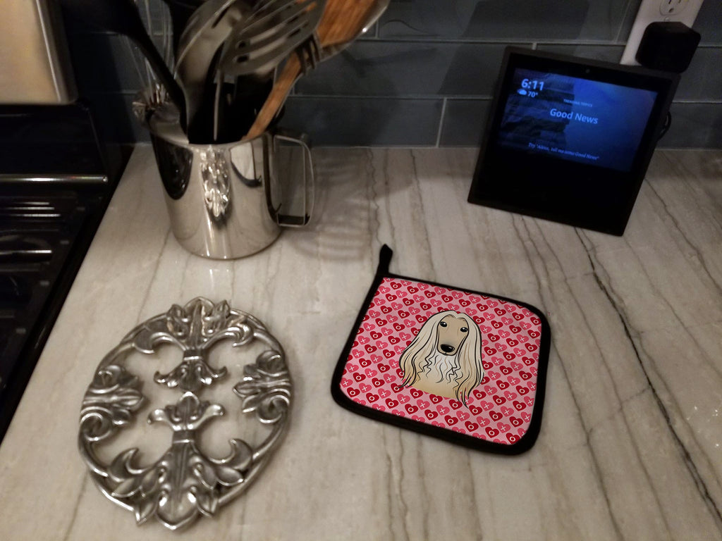Afghan Hound Hearts Pot Holders - Set of 2 - Heat-Resistant Kitchen Essentials BB5314PTHD