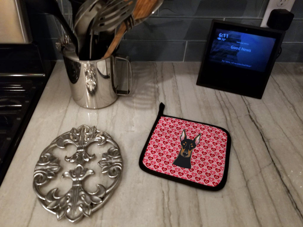 Doberman Pinscher Hearts Pot Holders - Set of 2 - Heat-Resistant Kitchen Essentials BB5315PTHD
