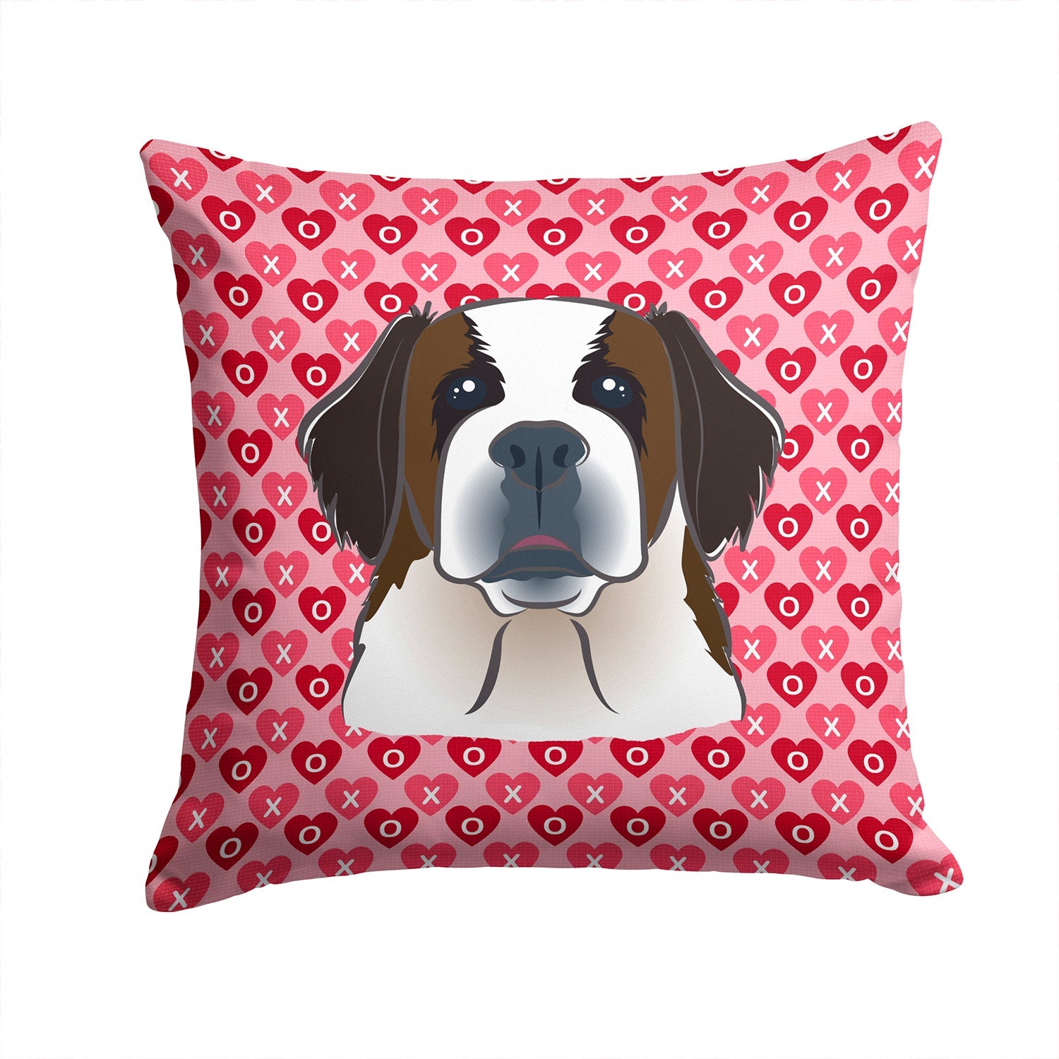 Saint Bernard Hearts Throw Pillow - 14x14 Decorative Pillow – Art for Your Home & Patio BB5316PW1414