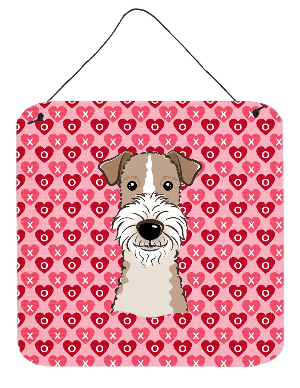 Wire Haired Fox Terrier Hearts Wall or Door Hanging Prints BB5317DS66