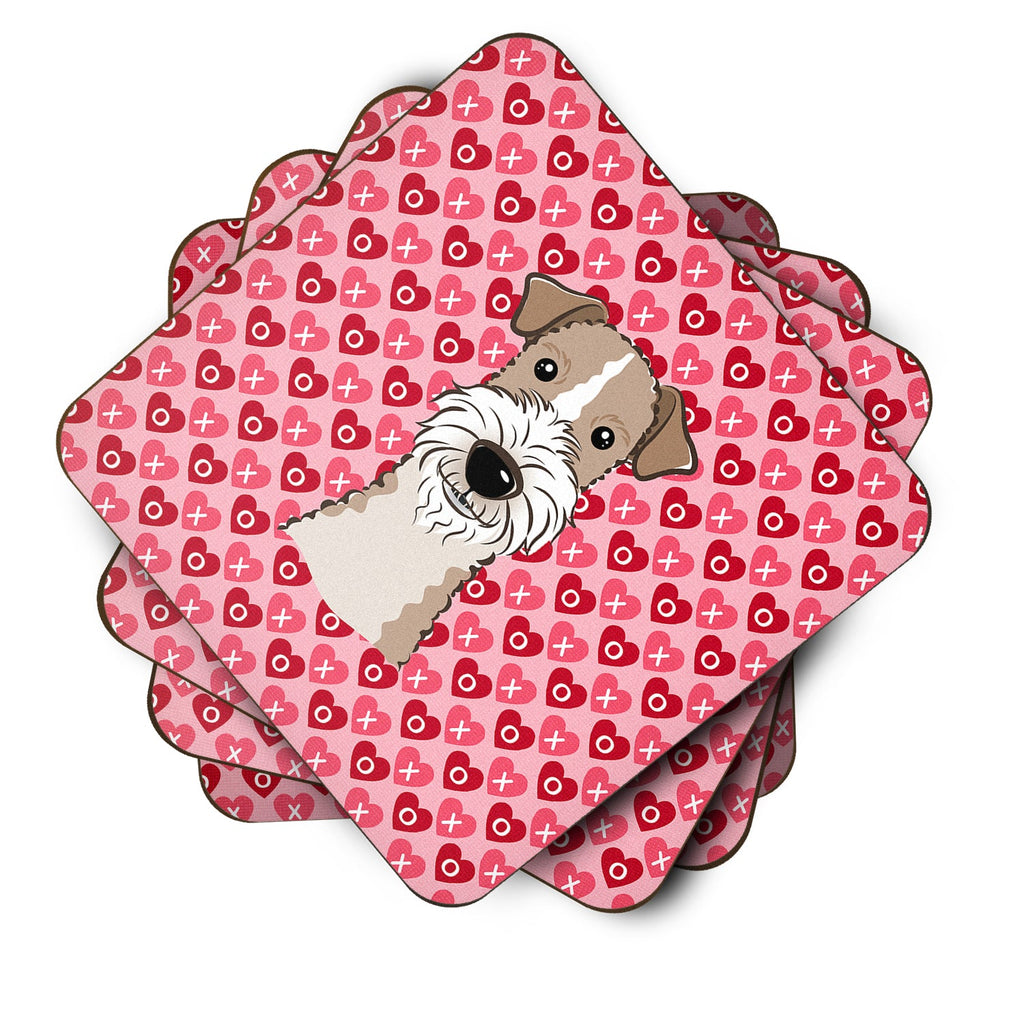 Wire Haired Fox Terrier Hearts Foam Coaster BB5317FC