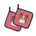 Papillon Hearts Pot Holders - Set of 2 - Heat-Resistant Kitchen Essentials BB5318PTHD