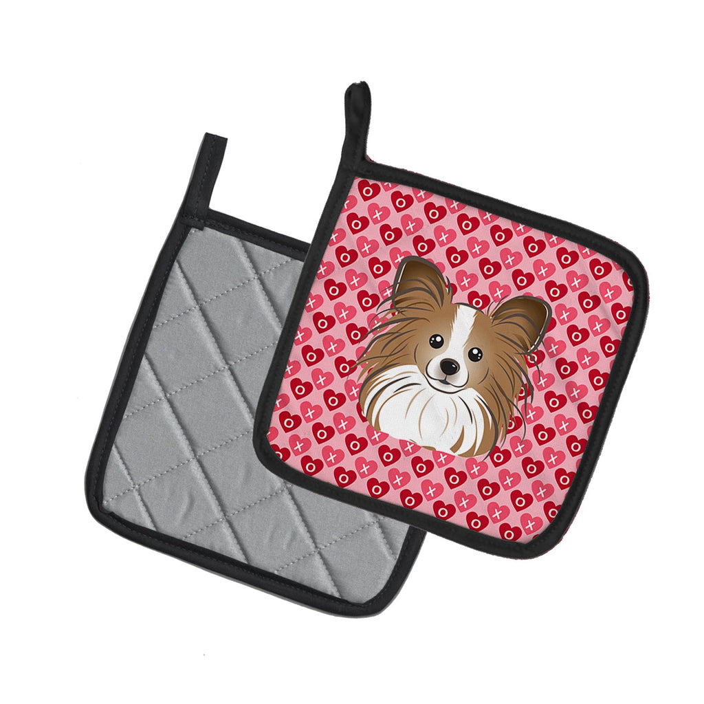 Papillon Hearts Pot Holders - Set of 2 - Heat-Resistant Kitchen Essentials BB5318PTHD