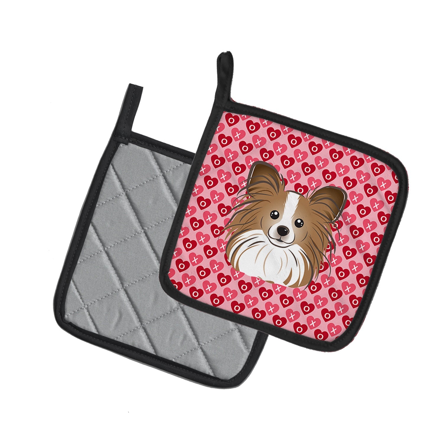 Papillon Hearts Pot Holders - Set of 2 - Heat-Resistant Kitchen Essentials BB5318PTHD