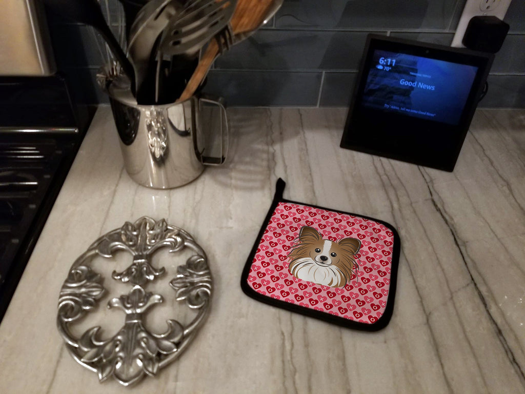 Papillon Hearts Pot Holders - Set of 2 - Heat-Resistant Kitchen Essentials BB5318PTHD