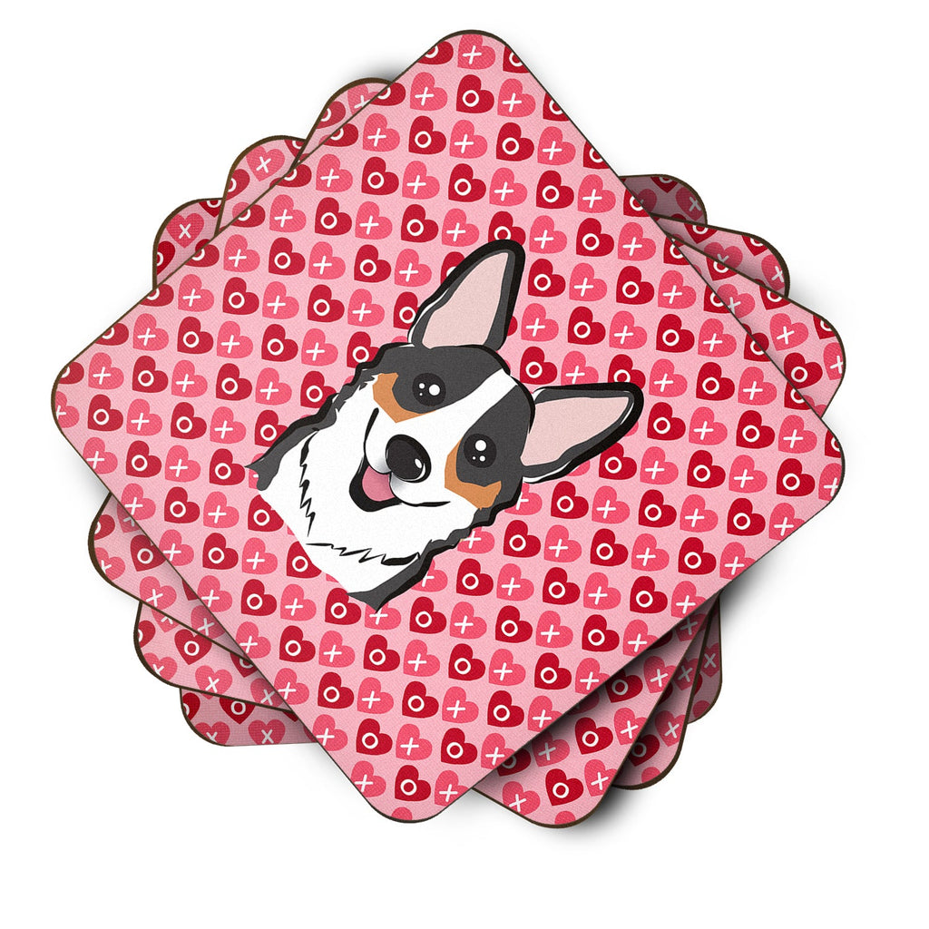 Tricolor Corgi Foam Coasters Set of 4 Cup Coasters for Indoor Outdoor, Tabletop Protection, Anti Slip, Mouse pad Material