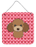 Chocolate Brown Poodle Hearts Wall or Door Hanging Prints BB5326DS66