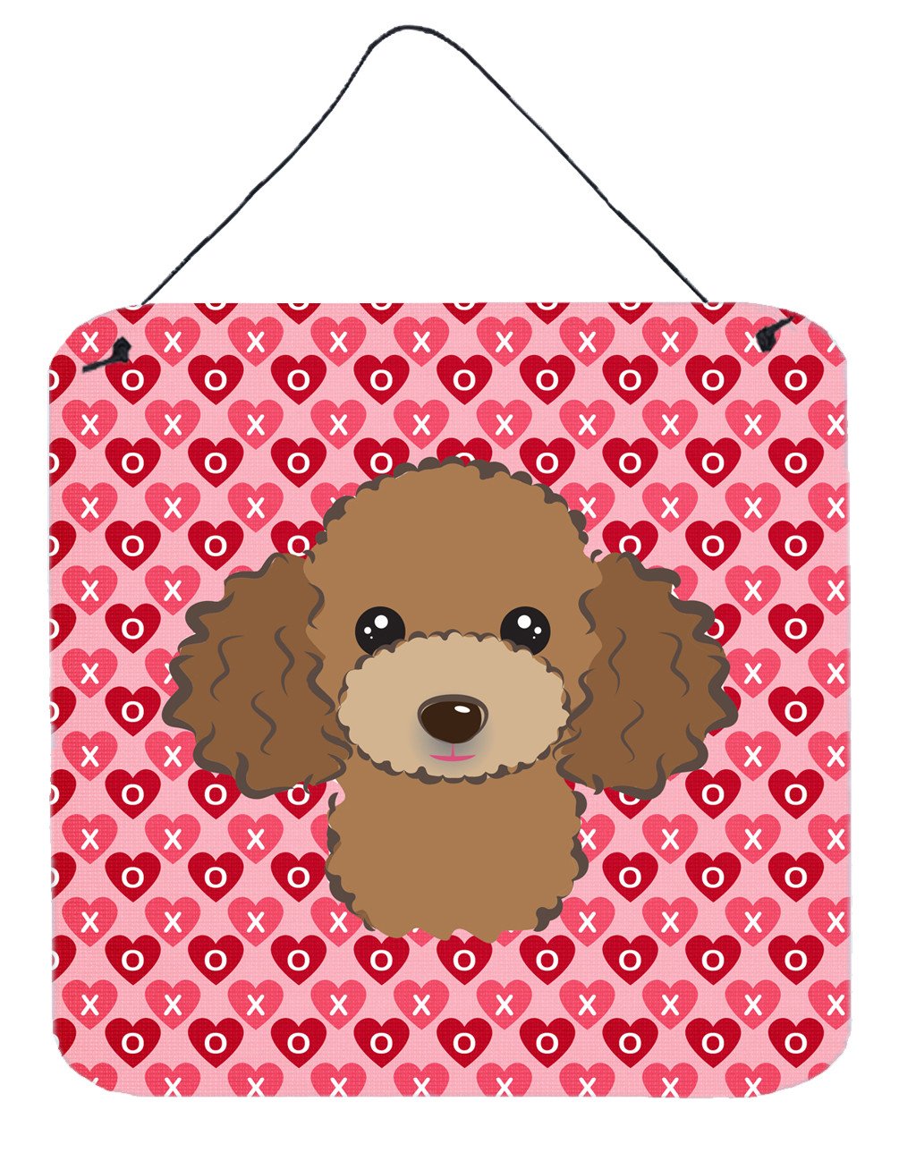 Chocolate Brown Poodle Hearts Wall or Door Hanging Prints BB5326DS66
