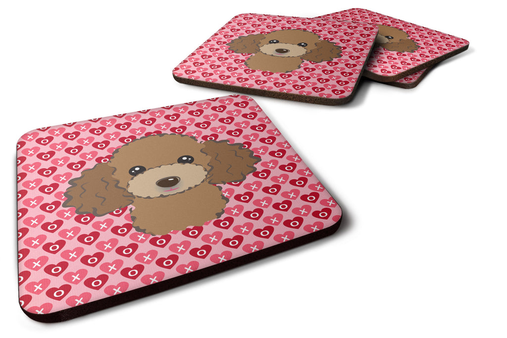 Chocolate Brown Poodle Hearts Foam Coaster  BB5326FC