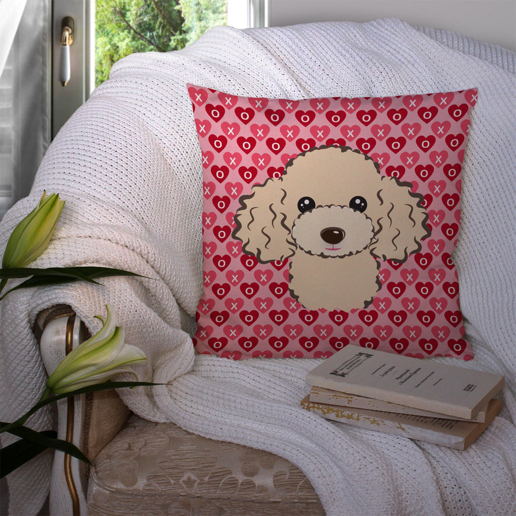 Buff Poodle Hearts Throw Pillow - 14x14 Decorative Pillow – Art for Your Home & Patio BB5328PW1414