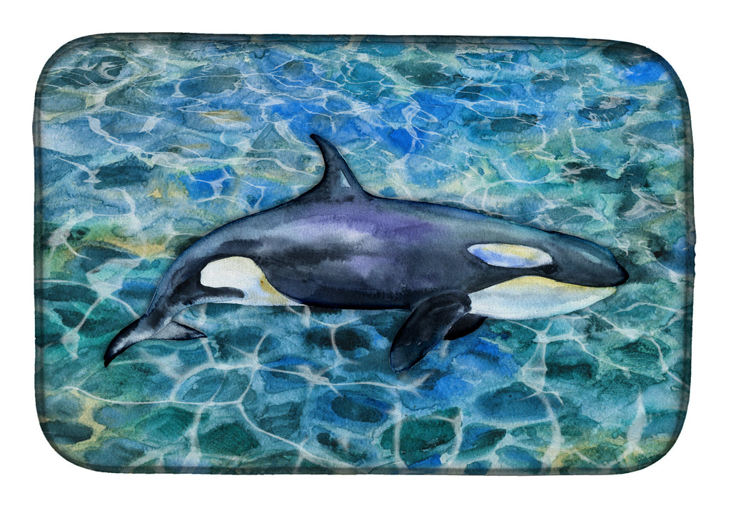 Killer Whale Orca Dish Drying Mat Absorbent Dish Drying Mat Pad for Kitchen Counter Dish Drainer Mat for Countertop, 14 x 21", Multicolor