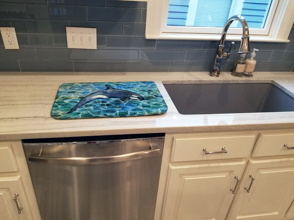 Killer Whale Orca #2 Dish Drying Mat Absorbent Dish Drying Mat Pad for Kitchen Counter Dish Drainer Mat for Countertop, 14 x 21", Multicolor