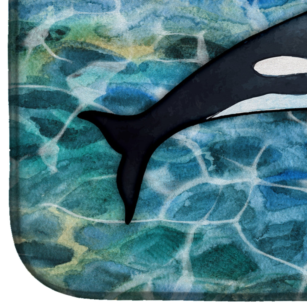Killer Whale Orca Dish Drying Mat Absorbent Dish Drying Mat Pad for Kitchen Counter Dish Drainer Mat for Countertop, 14 x 21", Multicolor