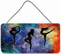 Dancers Wall or Door Hanging Prints Aluminum Metal Sign Kitchen Wall Bar Bathroom Plaque Home Decor, 8HX12W, Multicolor