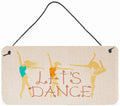 Let's Dance Linen Light Wall or Door Hanging Prints Aluminum Metal Sign Kitchen Wall Bar Bathroom Plaque Home Decor, 8HX12W, Multicolor