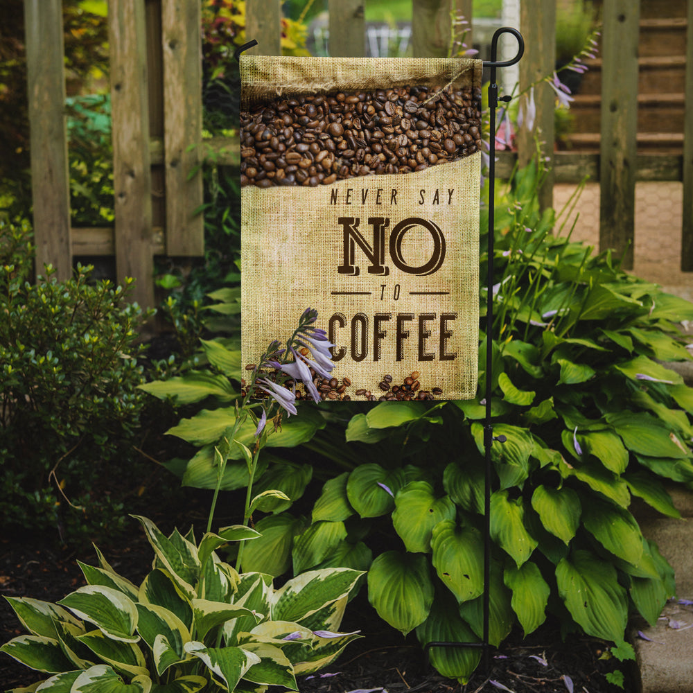 Never say No to Coffee Sign Garden Flag Mailbox Decorative Yard Banner Outside Patio Artwork for Flower Beds, Garden Size, Multicolor