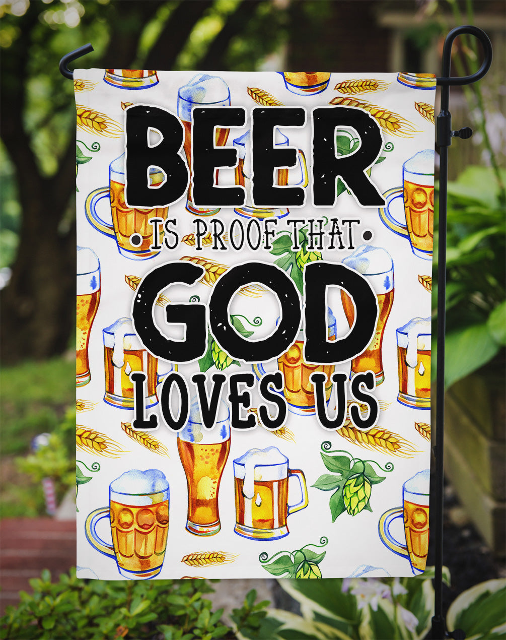 Beer is Proof God Loves You Garden Flag Mailbox Decorative Yard Banner Outside Patio Artwork for Flower Beds, Garden Size, Multicolor