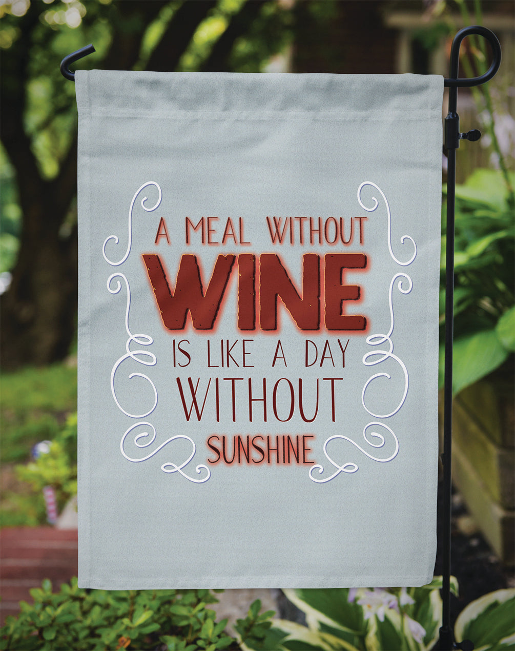A Meal Without Wine Garden Flag Mailbox Decorative Yard Banner Outside Patio Artwork for Flower Beds, Garden Size, Multicolor