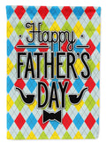 Happy Father's Day Argyle Garden Flag Mailbox Decorative Yard Banner Outside Patio Artwork for Flower Beds, Garden Size, Multicolor