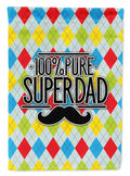 100% Pure Dad Argyle Garden Flag Mailbox Decorative Yard Banner Outside Patio Artwork for Flower Beds, Garden Size, Multicolor