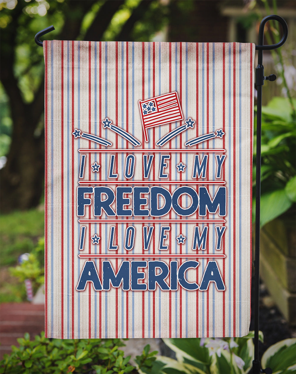 Freedom I Love America Garden Flag Mailbox Decorative Yard Banner Outside Patio Artwork for Flower Beds, Garden Size, Multicolor