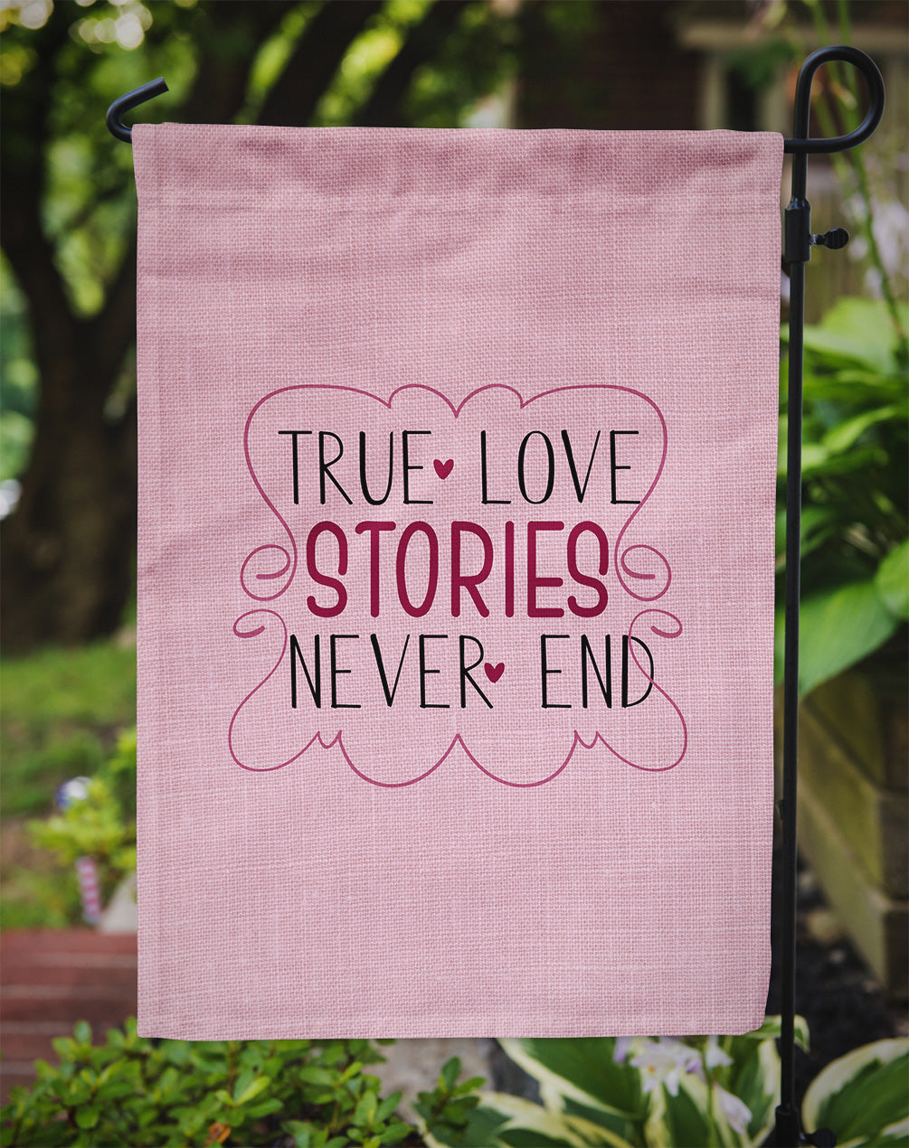 True Love Stories Never End Garden Flag Mailbox Decorative Yard Banner Outside Patio Artwork for Flower Beds, Garden Size, Multicolor