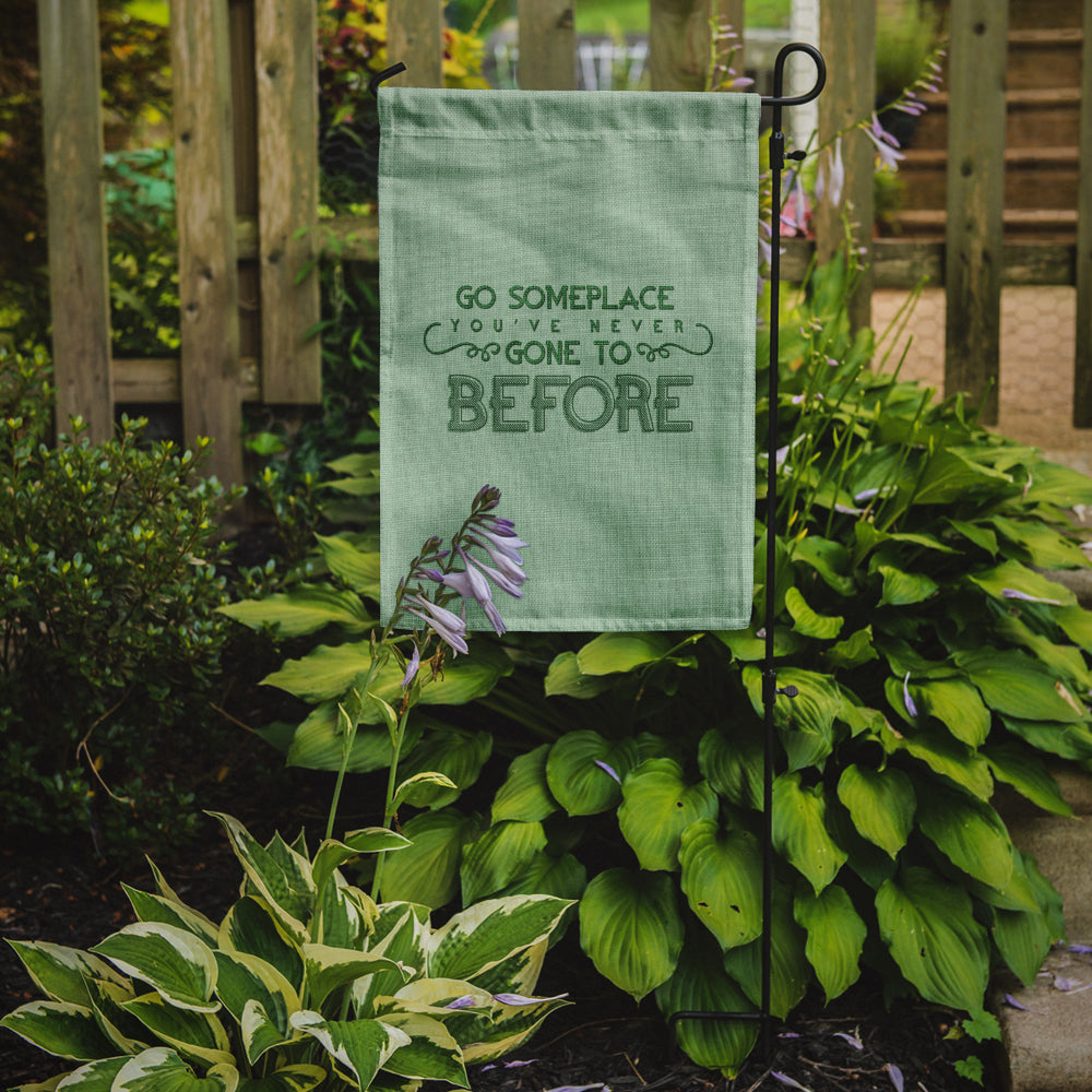 Go Someplace You've Never Garden Flag Mailbox Decorative Yard Banner Outside Patio Artwork for Flower Beds, Garden Size, Multicolor
