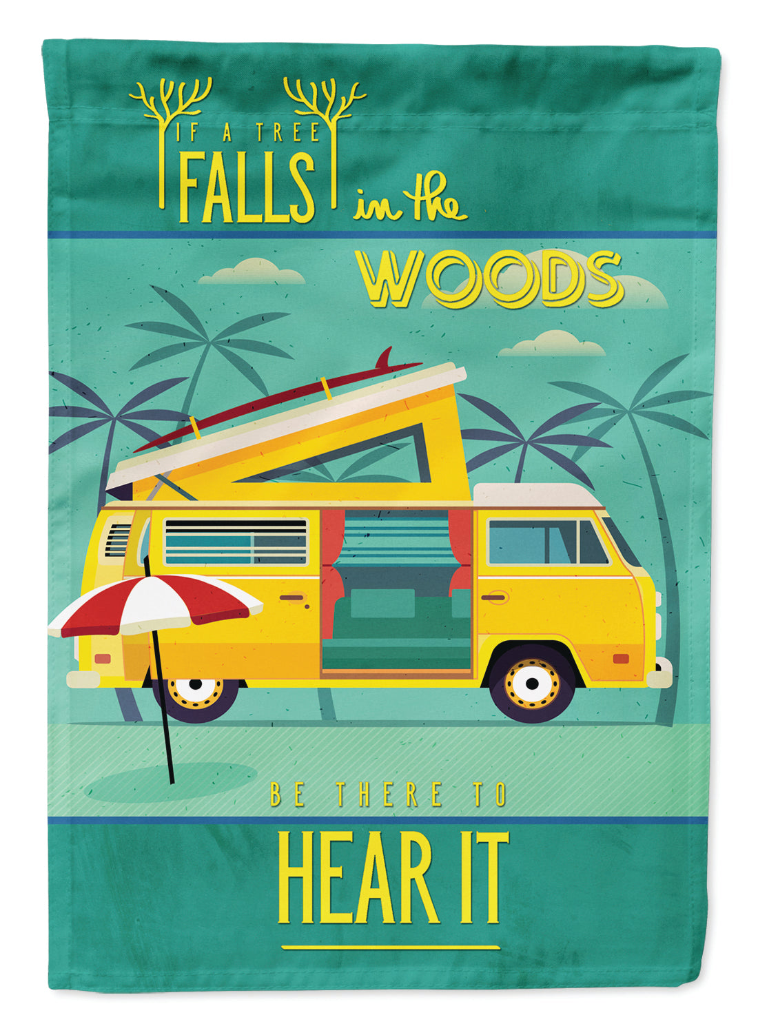 Be in the Woods Camper Van Garden Flag Mailbox Decorative Yard Banner Outside Patio Artwork for Flower Beds, Garden Size, Multicolor