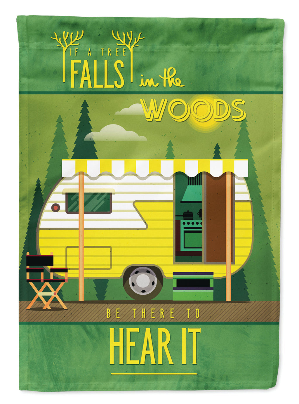 Be in the Woods Retro Camper Garden Flag Mailbox Decorative Yard Banner Outside Patio Artwork for Flower Beds, Garden Size, Multicolor